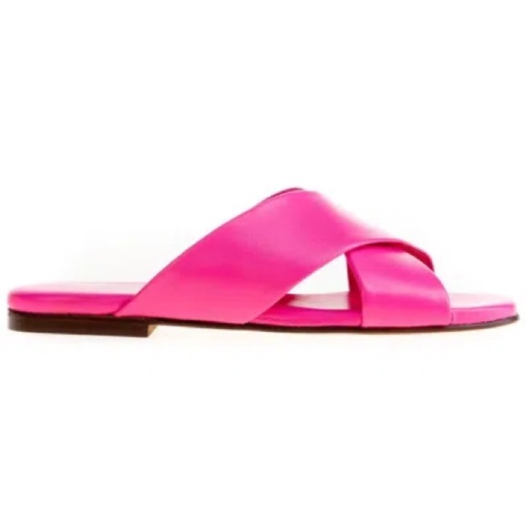 L'AGENCE Bright Pink Slide Sandals Sz 36 - Picture 2 of 5